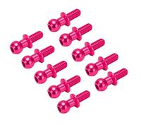 HEEPDD 10 Pezzi di Collegamento a Vite a Sfera di Metallo per TT01, Squisito Berlina in Lega di Collegamento a Sfera in Lega per Auto RC per Auto (Pink)