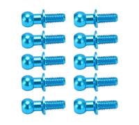 HEEPDD 10 Pezzi di Collegamento a Vite a Sfera di Metallo per TT01, Squisito Berlina in Lega di Collegamento a Sfera in Lega per Auto RC per Auto (Blue)