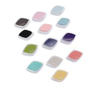 HEEPDD 10 Pezzi di Francobolli Lavabili da 10 Pezzi, Cuscinetti a Inchiostro Solubile in Acqua con una Scatola di Deposito in Plastica per la Pittura a Mano Scrapbooking da Lavabili da%, Cuscinetti