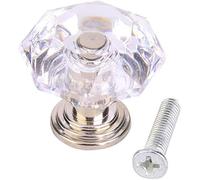 HEEPDD 10 Pezzi Manopole per mobili in pomoli per Porte in sfaccettato con 10 Pezzi Viti con Maniglie a Diamante per Guardaroba per Armadio da Cucina(L)