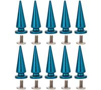 HEEPDD 10 Pz 10x26 MM Large Size Cono Spike Punk Rivetti Vite a Forma di Albero Torna Spikes per DIY Scarpe in Pelle Giacca Craft Bag Indumento(Blu)