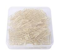 HEEPDD 100 Graffette a Forma di Penna, Fermagli Materiale Scolastico per Ufficio per Bambini Studenti con Scatola Trasparente Lucida Dorata 100 Graffette a Forma di Penna, Segnalibri Carta Dorata