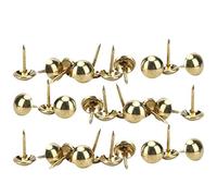 HEEPDD 100 Pezzi Chiodo per tappezzeria, Chiodo a Bolle di Rame Puro Addensato Mobili antichi in Ferro Decorativo Puntine Disegno Perni di Spinta Rotondi Pollice(d'oro)