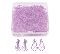 HEEPDD 100 Pezzi di Carta a Forma di Lampadina in Lampadina Clips Lampada di Carta Divertimento in Metallo Decorativo per Ufficio Forniture per la Scuola con Materiale di Ferro (Viola)