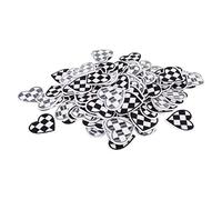 HEEPDD 100 Pezzi di Ferro da Cuore su Toppe, Griglie Bianche Nere Appliques Ricamato a Cuore per Scarpe Jeans Baglie di Scarpe Cappelli Repair Decoration Nan