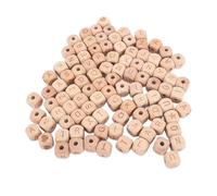 HEEPDD 100 Pezzi di Perline di Legno con Alfabeto, Perline Distanziatrici con Lettere Artigianali da 12 Mm, Perline Cubiche Sfuse con Foro Grande per Creazione di Gioielli, Bracciali,