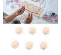 HEEPDD 100 Pezzi di Perline di Legno Poligonali, Forma Geometrica da 20 Mm, Perline di Legno Colorabili Verniciabili, per Realizzare Oggetti Artigianali, Pendenti in Fattoria, Ornamenti