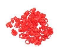 HEEPDD 100 Pezzi Fasce per Cosce di Pollame Riutilizzabili, Clamp/Holder di Identificazione del Pollo in Plastica PP, Facili da Usare per Anatre, Oche e Polli (Rosso #11)