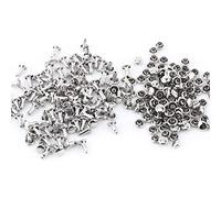 HEEPDD 100 Pezzi Rivetti di Pelle Doppio Tappo, 6 x 8mm Doppio Cappuccio Rivetto Tubolari in Metallo Borchie Kit per DIY Pelle Decorazione Jeans Scarpe Giacche Borsa(Argento)
