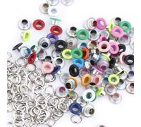 HEEPDD 100 Set di Occhielli e Rondelle in Metallo, Accessori Durevoli per Scrapbooking per Artigianato in Pelle e Abbigliamento, Occhielli Rotondi da 5 Mm in Colori Misti (Colore misto)
