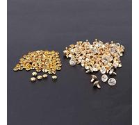 HEEPDD 100pcs Rivet Tack Crystal intarsio rapido Rivetti tubolari Borchie in Metallo per Vestiti in Pelle Scarpe Borse[# 4]