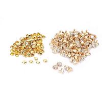 HEEPDD 100pcs Rivet Tack Crystal intarsio rapido Rivetti tubolari Borchie in Metallo per Vestiti in Pelle Scarpe Borse[# 3]