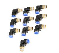 HEEPDD 10pcs Connettore Rapido del Gomito Pneumatico con Thread G1/4 per Uso Industriale, Alta Pressione per Uso Industriale, NAN Ad Alta Pressione
