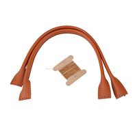 HEEPDD 2 pezzi Manici per borse in pelle, manico con cinturini in vera pelle con fori accessori fai-da-te per portafoglio borsa borsa cuoio(Giallo brunastro)