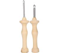 HEEPDD 2 Pezzi Ricami per Aghi da Pugno, Manico in Legno Ergonomico Comodi Aghi di Filato per Principianti e Famiglie Che Godono di Hobby Creativi