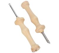 HEEPDD 2 Pezzi Ricami per Ago per Pugno, Ago per Punzonatura Manico in Legno Manico di Filati Comodi Aghi per Crafters Principianti e Famiglie Che Godono di Hobby Creativi 2 Pcs Pugno