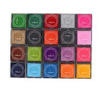 HEEPDD 20 Colori Cuscinetti Inchiostri per Bambini, Cuscinetto per Inchiostro Fai da Te Solubile Inchiostro con Spugna Elastica per Padiglioni di Auguri di Saldatura