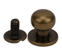 HEEPDD 20 Pezzi Perno Tondo Rame Testa, 10 x 8 mm Tondo Rame Borchie Punte Punk in Metallo Rivetti Rame Fai da Te Testa Tonda capezzolo chiodo Borsa Scarpe per Cuoio 10 x 8 mm(Bronzo)