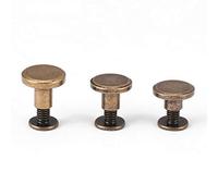 HEEPDD 20 Pezzi Rivetti in Pelle Artigianale, Viti a Testa Piatta Filettate in Ottone Resistente Rivetto per Cintura Borsa Artigianato in Pelle Fare(8mm)