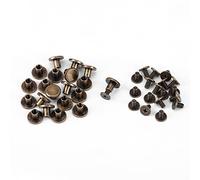 HEEPDD 20 Pezzi Rivetti in Pelle Artigianale, Viti a Testa Piatta Filettate in Ottone Resistente Rivetto per Cintura Borsa Artigianato in Pelle Fare(6.5mm)
