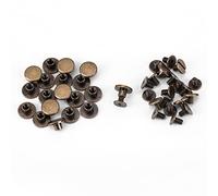 HEEPDD 20 Pezzi Rivetti in Pelle Artigianale, Viti a Testa Piatta Filettate in Ottone Resistente Rivetto per Cintura Borsa Artigianato in Pelle Fare(5mm)
