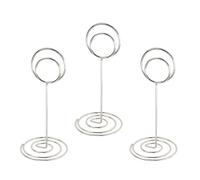 HEEPDD 20 Pezzi Segnaposto da Tavolo, Segnaposto e Supporti per in Ferro per Matrimoni, Feste, Laurea, Ufficio con Base Ampia, Tenuta 20 Pezzi da Tavolo, (SILVER)