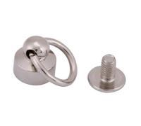 HEEPDD 20 Rivetti a Monaco, Materiale in Ottone e Ferro per Borse, Cinture, con Superficie Galvanica, Elementi di Fissaggio Artigianali in Pelle Fai da Te Facili da Installare (SILVER)