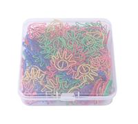 HEEPDD 200 Graffette a Forma di Palma, Clamp/Holder Segnalibri, Clamp/Holder per Ufficio, Scuola, Uso Domestico con Scatola di Immagazzinaggio 5 Colori 200 Graffette a Forma di Palma, Colorate