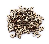 200 pezzi Numeri misti di lettere in legno, decoations in legno fai-da-te giocattoli per bambini per l'apprendimento precoce(Lettere)