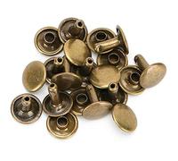 HEEPDD 200 Rivet a Doppio Tappo, Bottoni Jeans in Metallo a Perno Topi per Scarpe Borse Abiti 10x10mm con Bordi Lisci Materiale di Ferro (YELLOW)