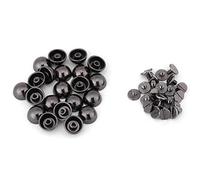 HEEPDD 20pz Borchie per Rivetti a Fungo, Bottoni di Nastro Nero Rivetti per Unghie Artigianali in Pelle DIY per la Borsa del Portafoglio della Cinghia(Nero)