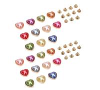 HEEPDD 22 Set Rivetti a Forma di Cuore, Bottoni Easy Installazione Elegante Rivetti Decorativi Perle Vibranti per Borse Giacche di Giacche e Abbigliamento 22 Set a Forma di Cuore, Premium