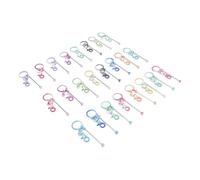 HEEPDD 24 Pezzi di Portachiavi in perline, Barra Portachia Clinico in Metallo a 12 Colori con Cima Rotabile a 360 ° per Borse per Perle Fai -da -te Incantesimi Personalizzati