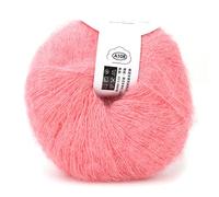 HEEPDD 26g / Roll Gomitoli Mohair, Filato per Maglieria Lungo in Lana con Uncinetto per Gli Indumenti Sciarpe Maglione Scialle Cappelli e progetti Artigianali(Carne Rosa)