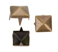 HEEPDD 400 Set Rivetti a Punta per Lavorazione della Pelle Fai da Te, Rivetti per Lavorazione della Pelle Borchie Quadrate Punte in Ottone per Cinture Cappotti Scarpe Borse Giacche Cappelli con Oro