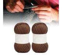 HEEPDD 5 Pezzi di Filato per Spaghetti, Morbido Filato per Tappeti in Cotone per Lavorare a Maglia, Largo 0,8 Pollici, Perfetto per Tappeti e Lavori Fai da Te (Kaki scuro)