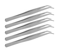 HEEPDD 5 Pezzi Set di Pinzette Curve, Design Ergonomico in Acciaio Inossidabile di Precisione Facile da Usare per il Cucito Progetti Fai -da -te per i Mestieri Riparazioni e