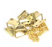 HEEPDD 50 Ganci per Cornici, Ganci per Appendere a Parete in Ferro con Viti per Quadri, Cornici per Foto, Specchi, Forniture per Opere D'arte, da 16 Mm a 53 Mm Argento Ciano Bronzo Oro (Tipo D)