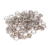 HEEPDD 50 Pezzi Bottoni Automatici, Bottoni Cavi in Metallo Argentato Bottoni Automatici per Vestiti per Neonati Camicia Abiti Bavaglini Pagliaccetto(11mm)