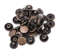 HEEPDD 50 Set Bottoni a Pressione Bottoni a Pressione Automatici Ottone Puro 3 Dimensioni 10mm 12.5mm 15mm 3 Colori Argento Bronzo per Valigie Abbigliamento Borse Scarpe Cappelli (10 mm)
