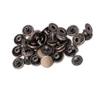 HEEPDD 50 Set Bottoni a Pressione Bottoni a Pressione Automatici Ottone Puro 3 Dimensioni 10mm 12.5mm 15mm 3 Colori Argento Bronzo per Valigie Abbigliamento Borse Scarpe Cappelli (12,5 mm)