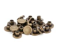 HEEPDD 50 Set Rivetto a Vite, Borchie a Testa Piatta in Ottone durevoli Ottone filettato in Pelle Artigianato Viti Rivetto chiodo Riparazione Artigianale in Pelle per Borsa(Bronzo)