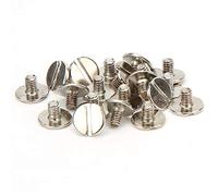 HEEPDD 50 Set Rivetto a Vite, Borchie a Testa Piatta in Ottone durevoli Ottone filettato in Pelle Artigianato Viti Rivetto chiodo Riparazione Artigianale in Pelle per Borsa(Argento)