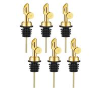 HEEPDD 6 Pezzi Versatori per Bottiglie di Liquore, Beccuccio Erogatore di Olio D'oliva a Ribaltamento Automatico in Acciaio Inossidabile Ponderato, con Design a Chiusura Automatica, per