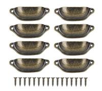 HEEPDD 8 Pezzi Maniglia a Conchiglia Antica, Pomelli Armadietti Cucina Semicircolari Maniglie con Viti per Mobili Armadi Cassetti Credenze Armadietti Porta Cucina(Bronzo Verde)