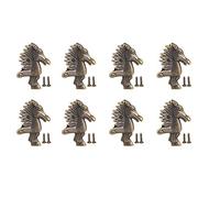HEEPDD 8 Pezzi Piedino per Gambe, Gamba Piedi Forma Testa Cavallo Legno Piedini per Box Lega Zinco Gamba Cassa Ottone Antico Gamba per mobili Hardware Protezione Angolo per Decorazione Cassa Legno