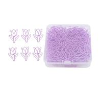 HEEPDD 80 Pezzi di Fermagli a Forma di Fiore per la Scuola, L'ufficio, la Casa, in Metallo Galvanizzato, Mini Fermagli per Organizzare File, Segnalibri, Foto (Viola)