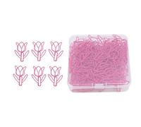 HEEPDD 80 Pezzi di Fermagli a Forma di Fiore per la Scuola, L'ufficio, la Casa, in Metallo Galvanizzato, Mini Fermagli per Organizzare File, Segnalibri, Foto (Rosa rossa)