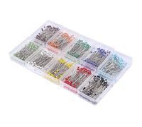 HEEPDD 800/1000 Pezzi Spilli con Testa, 30 mm spilli con testine di Vetro perni da Cucire per Artigianato Cucito(10 Colori)
