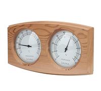 HEEPDD Accessori per Sauna Igrometro a Legno 2 in 1, Design a Doppio Quadrante Calibrazione Chiara Prestazioni Stabili, per Sauna Accessori per Bagni Turchi Intrattenimento da Giardino